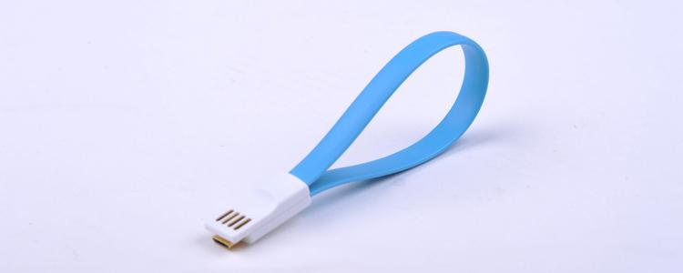 Colorful 22cm magnet micro USB cable for Samsung Galaxy S4 S IV / i9500 blue